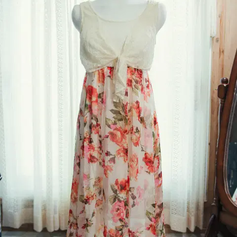 [빈티지] 하늘하늘여신언발원피스