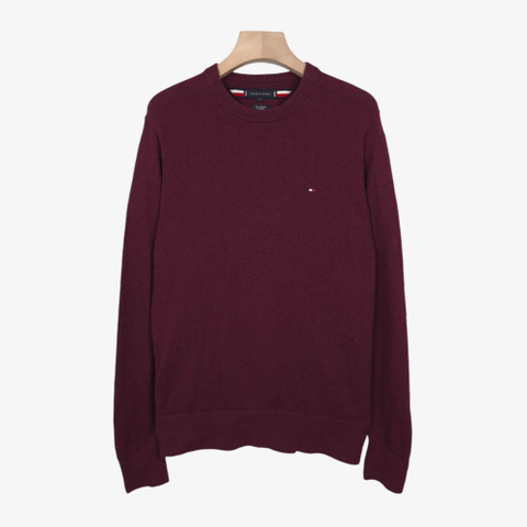 [100] 타미힐피거 버건디 코튼 캐시미어 니트