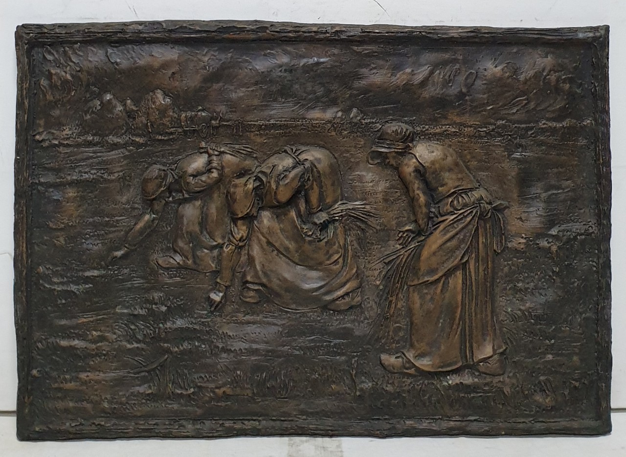 밀레 이삭줍는여인 마블 부조작품