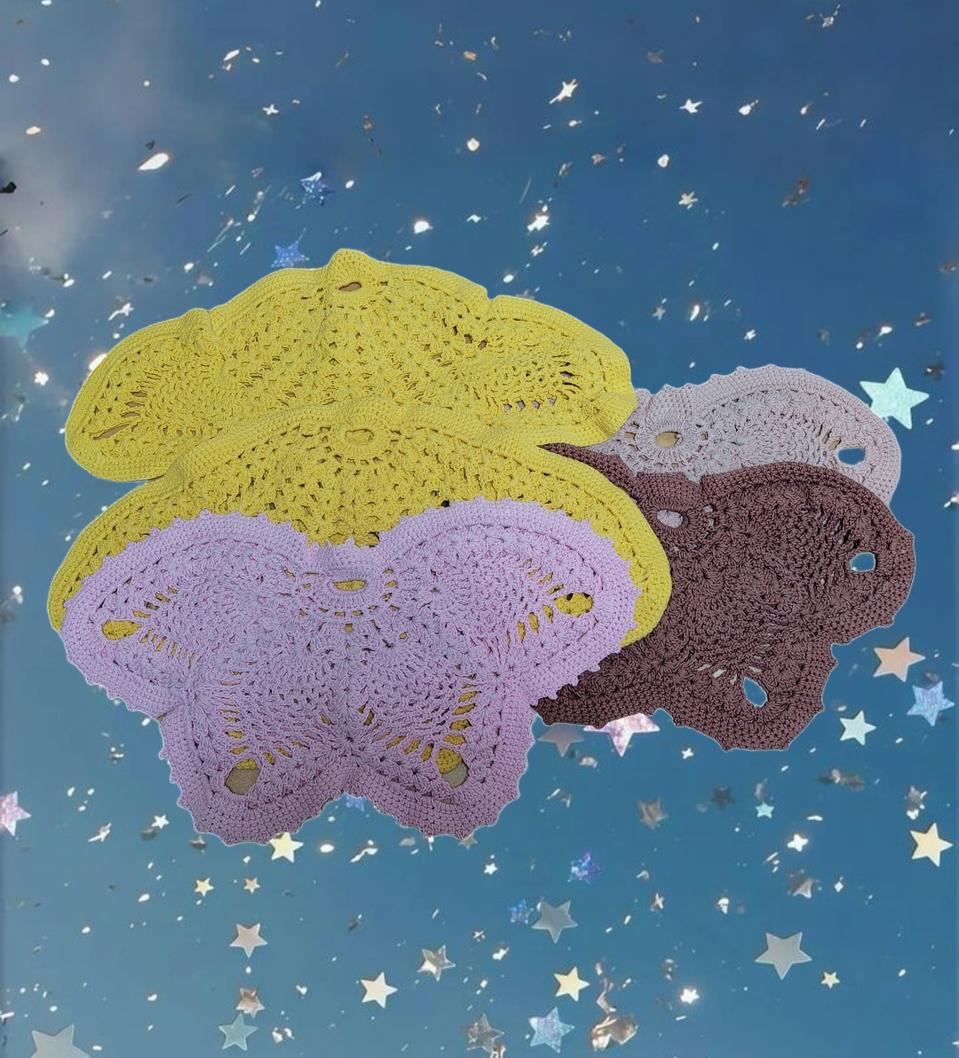 뜨개 뜨개질 나비 발매트 5개