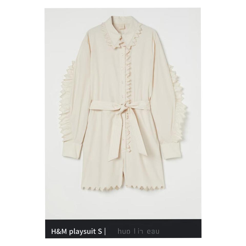 H&M 라이트핑크 레이스포인트 이색 점프수트 F