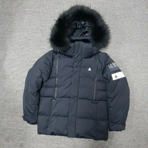 르꼬끄 블랙 패딩 점퍼 후드 퍼