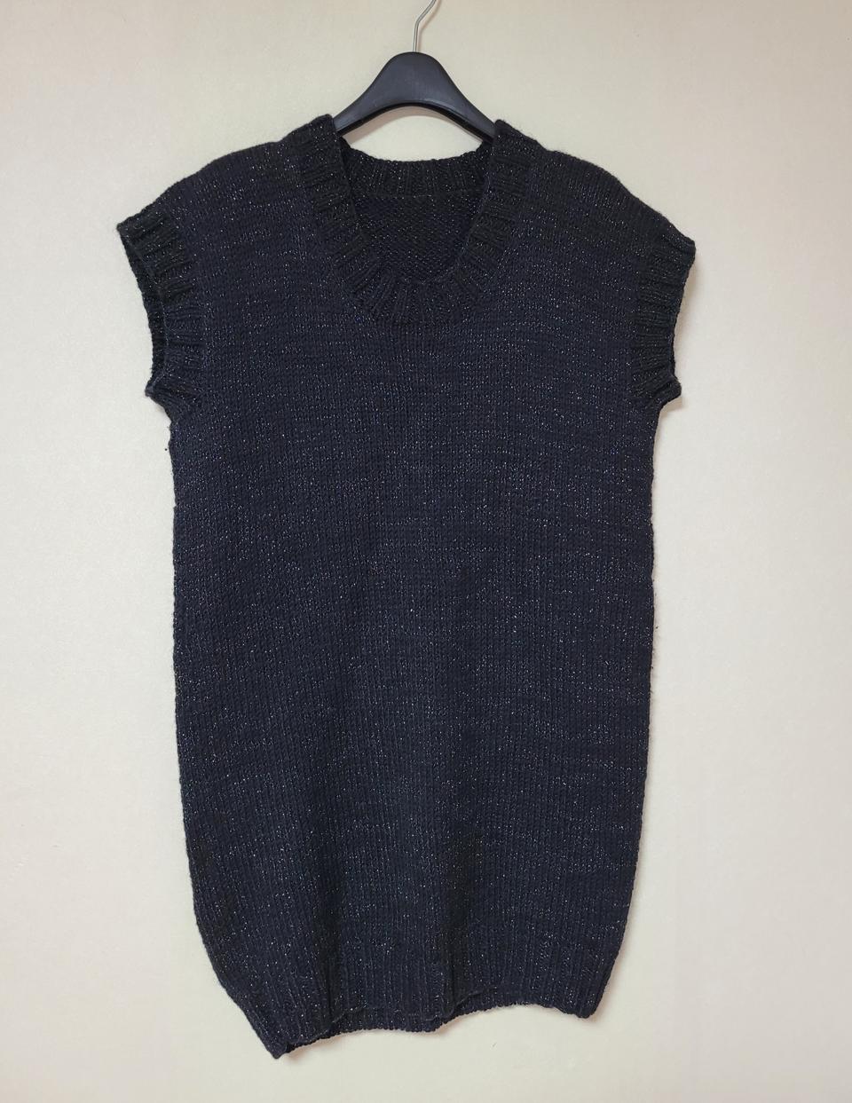 뜨개 니트 베스트 조끼 블랙