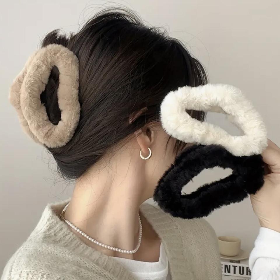 퍼 집게핀 3종 세트 (블랙/화이트/베이지)