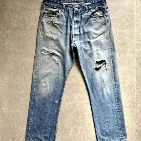 80's 리바이스 501 워싱 데님 36" Made In U.S.A.