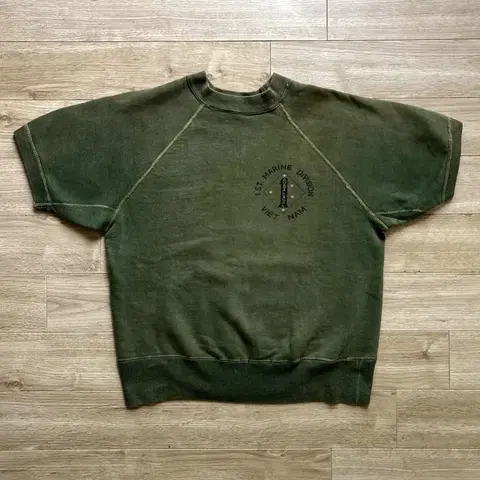 Rare 60's 베트남 전 1st Marine 스웻셔츠