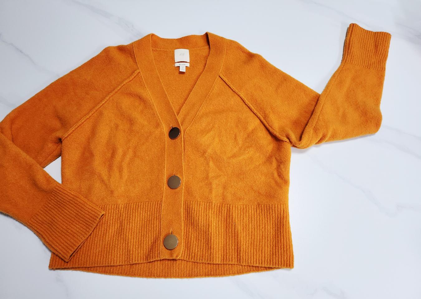 H.m 울 숏기장 가디건