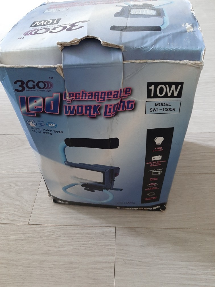 미사용 )3GO의 10W 충전식 LED 작업등(모델명: SWL-1000R