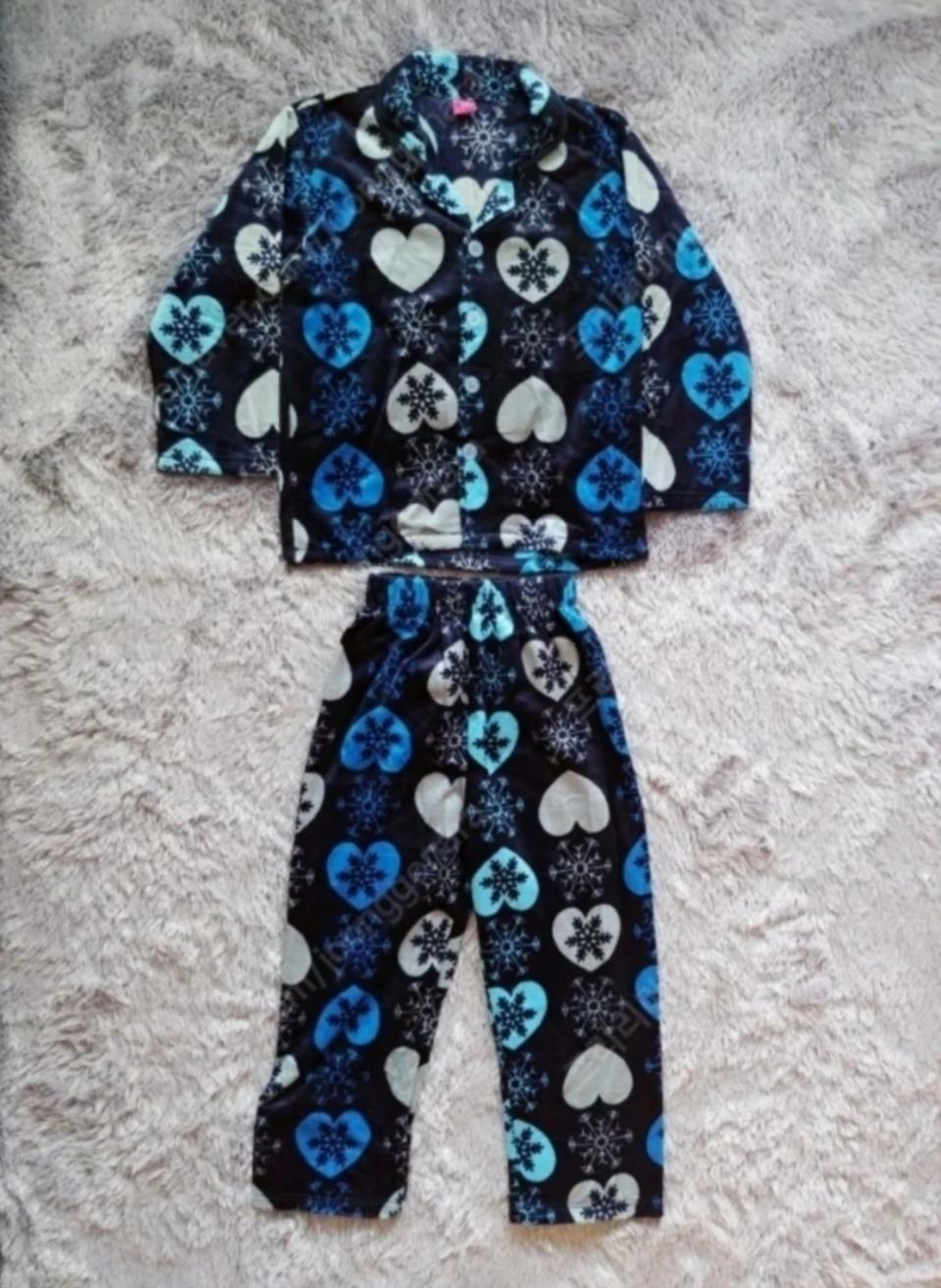 남여 아동 수면내의 상하 세트