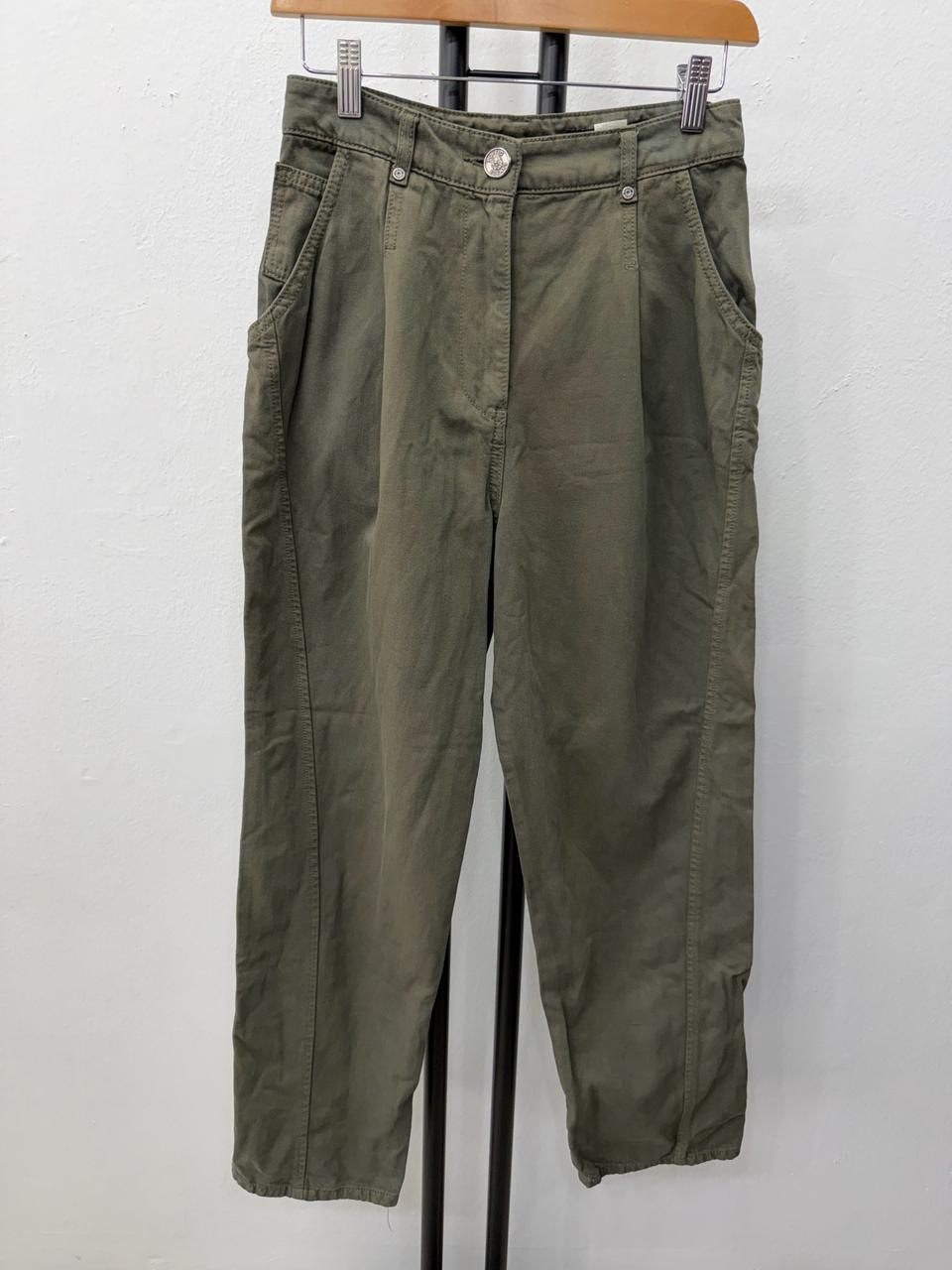 정품) 타임 한섬 22ss 카키색 면바지 팬츠 64