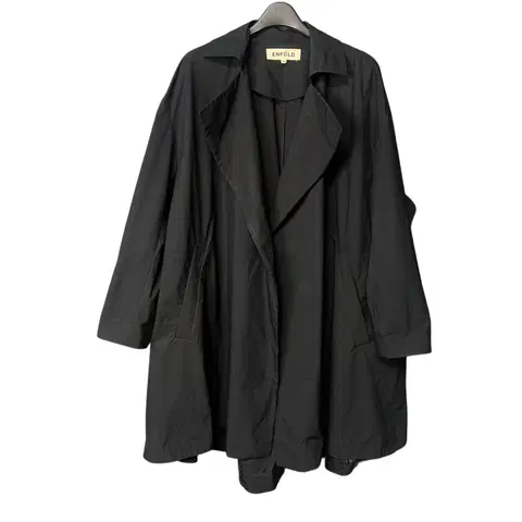 36 엔폴드 다크네이비 논버튼 코트 자켓