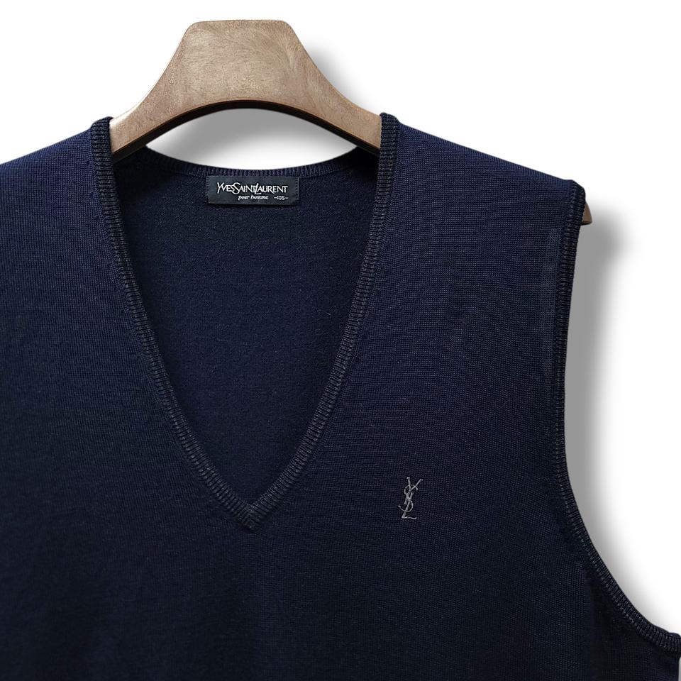 [105] 생로랑 YSL 블랙 빈티지 울 니트 조끼