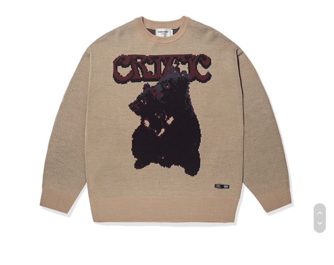 크리틱 니트 LBLACK BEAR KNIT(L/BEIGE)