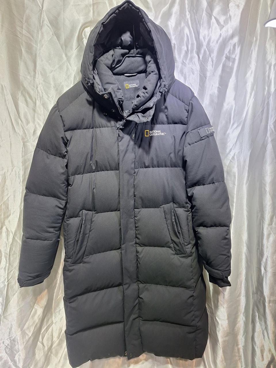 내셔널지오그래픽 블랙 롱패딩 후드패딩
