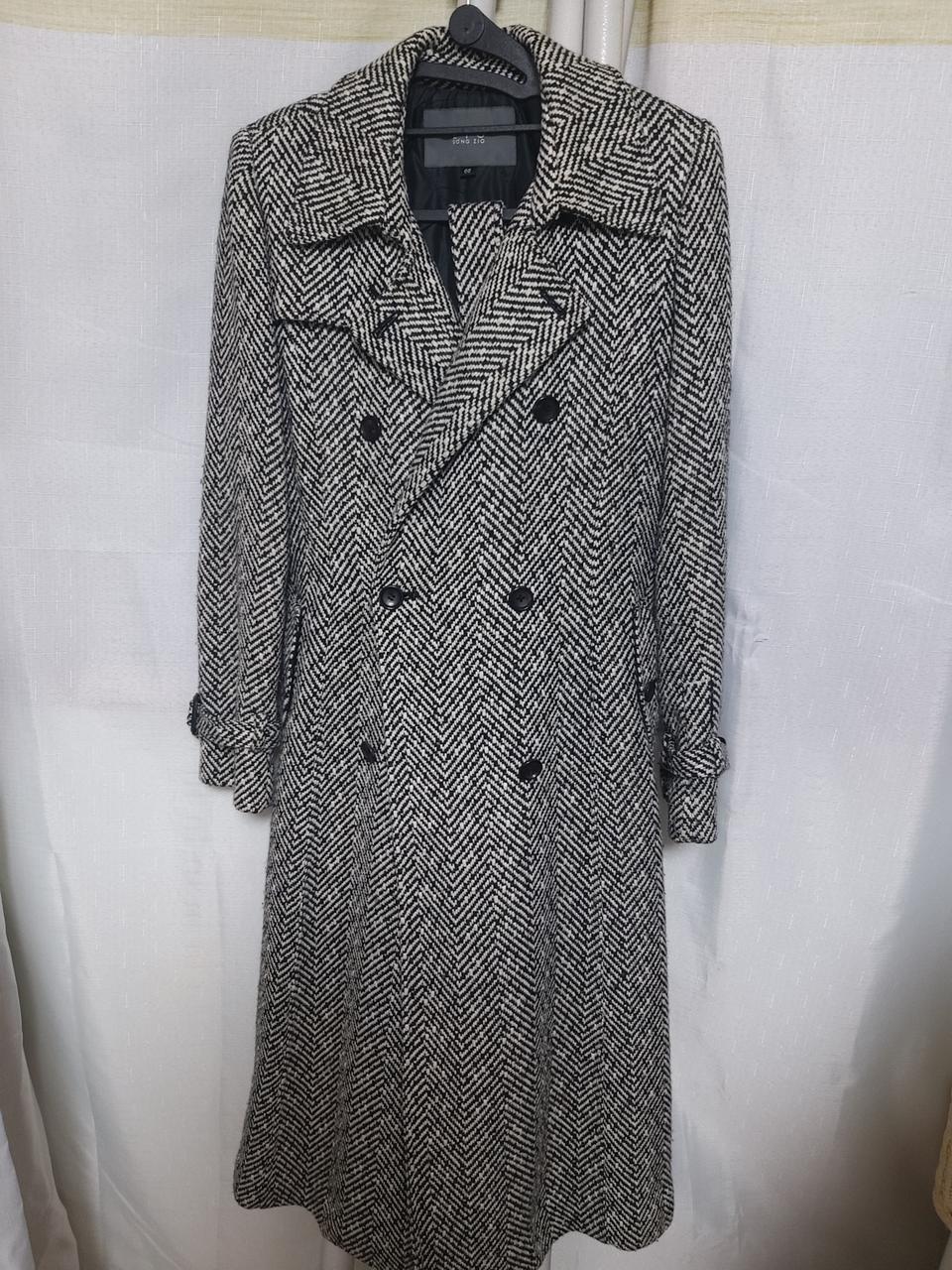 LISMO 헤링본 더블 롱코트