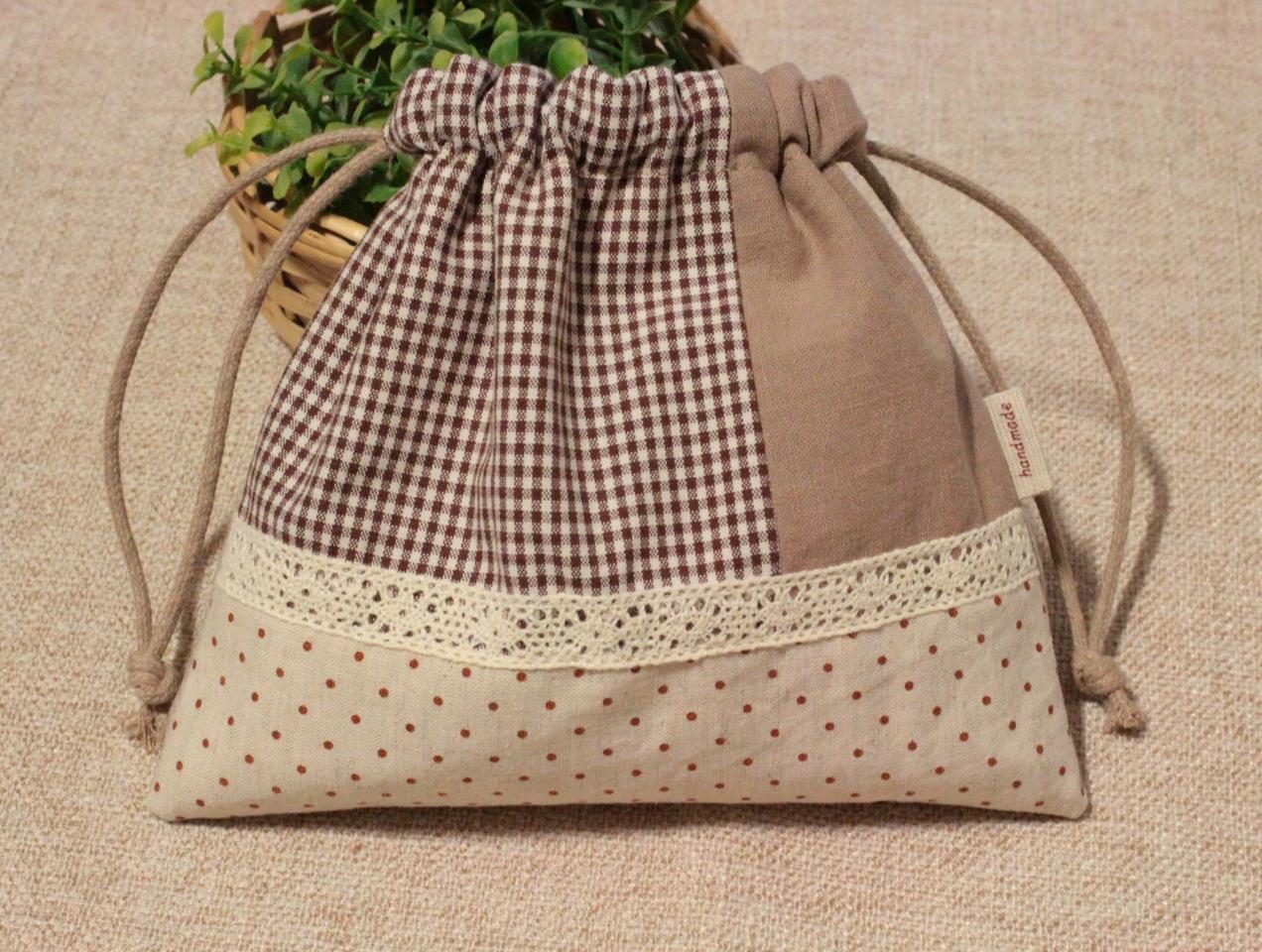 핸드메이드 레이스 미니 스트링 파우치