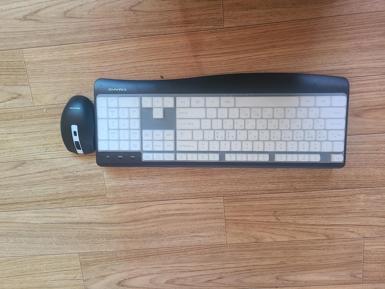 이메이크 무소음 통합무선마우스.키보드 MW1