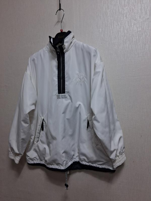 Sergio Tacchini 화이트 우븐  바람막이점퍼 반기모 95 