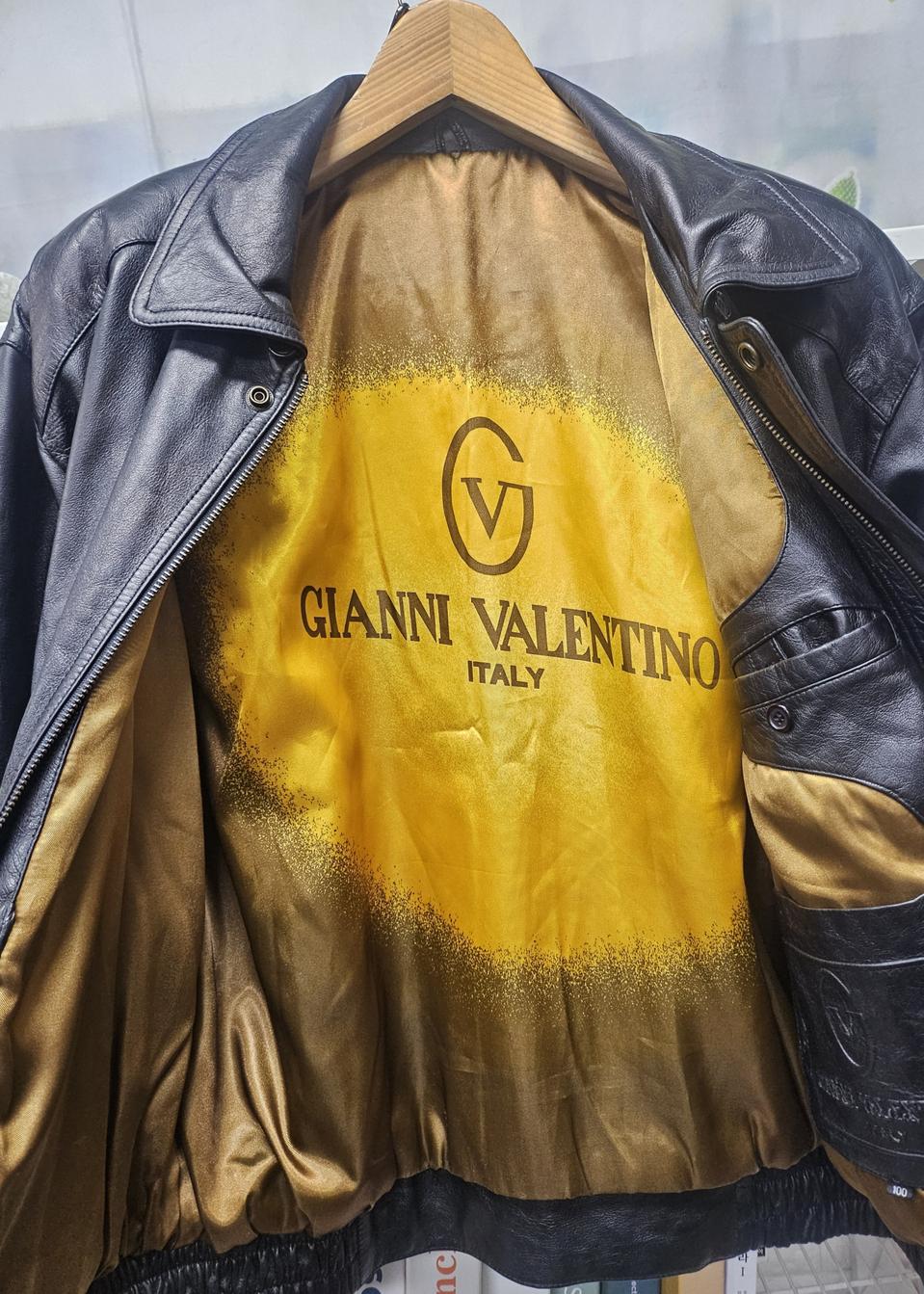 지아니 발렌티노 빈티지 가죽자켓100 양가죽 봄버자켓 XD34