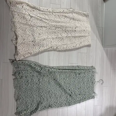 레이스 롱 스커트 아이보리/민트