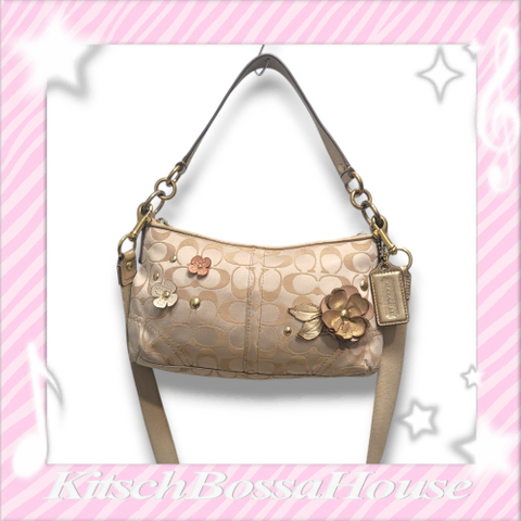 COACH 코치 시그니처 투웨이 플라워 핸드 크로스백