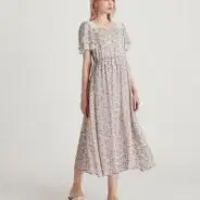 플라스틱아일랜드 여성 허리 스트링 플라워 원피스 M