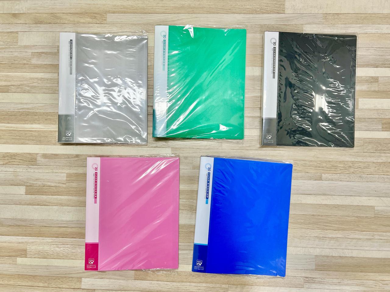알파, 컬러 클리어파일, A4, 20매, 일괄판매