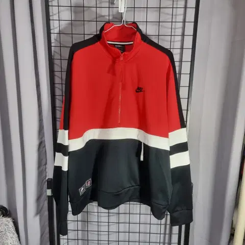 나이키 아노락 에어 트랙 하프 집업 긴팔 티셔츠 검빨 110