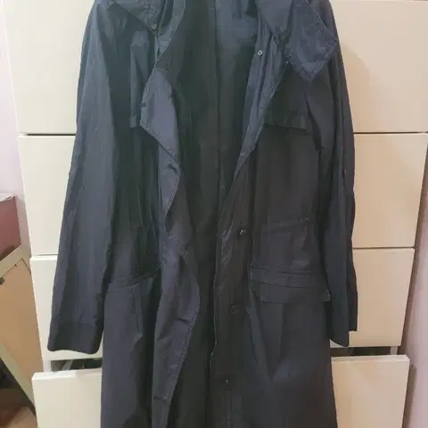 GGPX 블랙 후드 트렌치코트 S