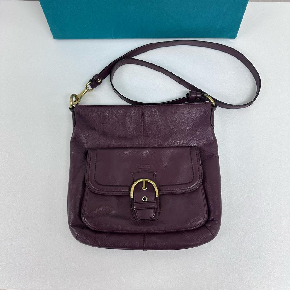 COACH 코치 버건디 가죽 숄더백 크로스백