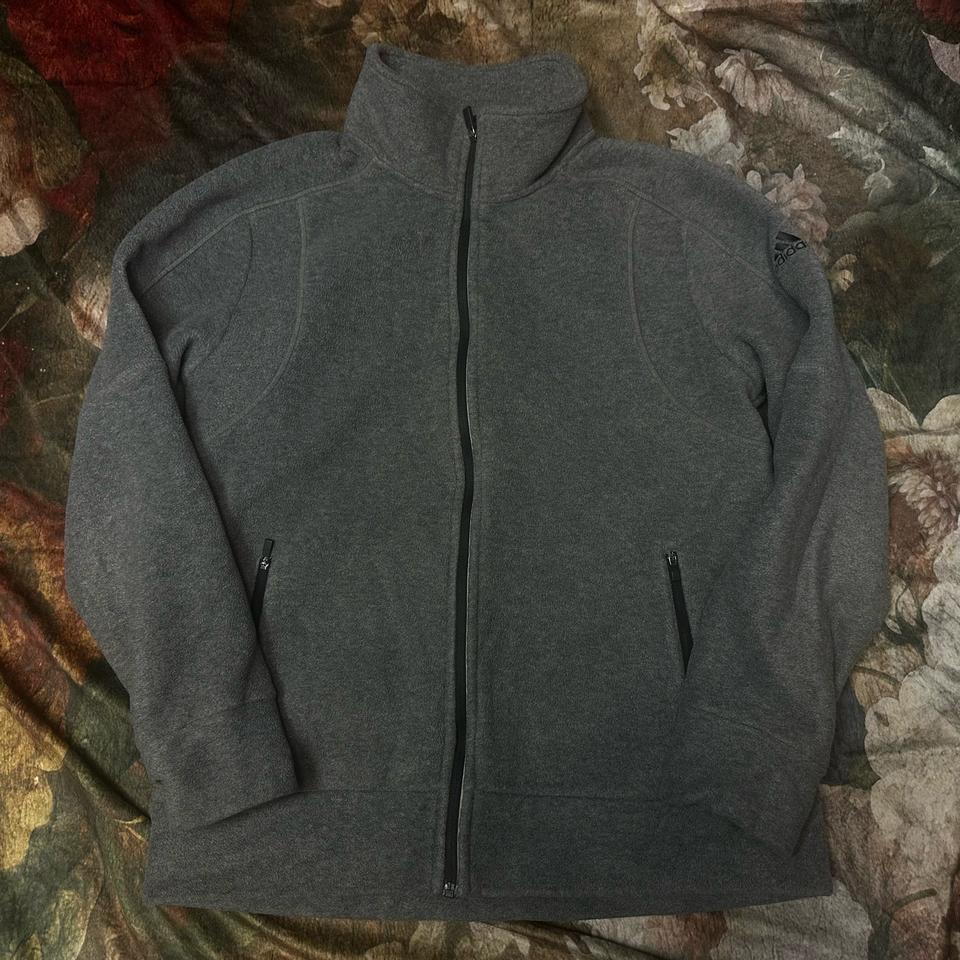 아디다스 빈티지 퍼포먼스 숄더로고 그레이플리스집업 105 후리스 플리스