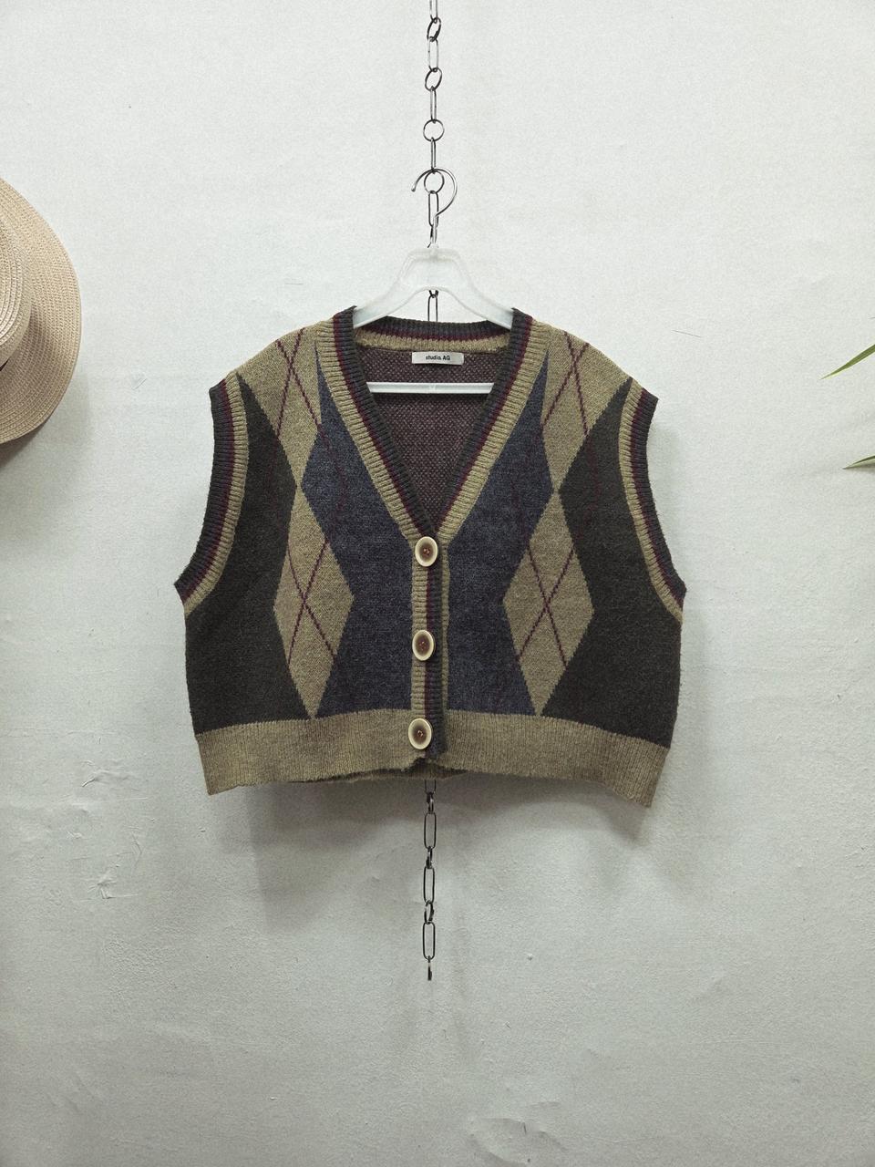 스튜디오엣지/오버핏니트조끼(프리)