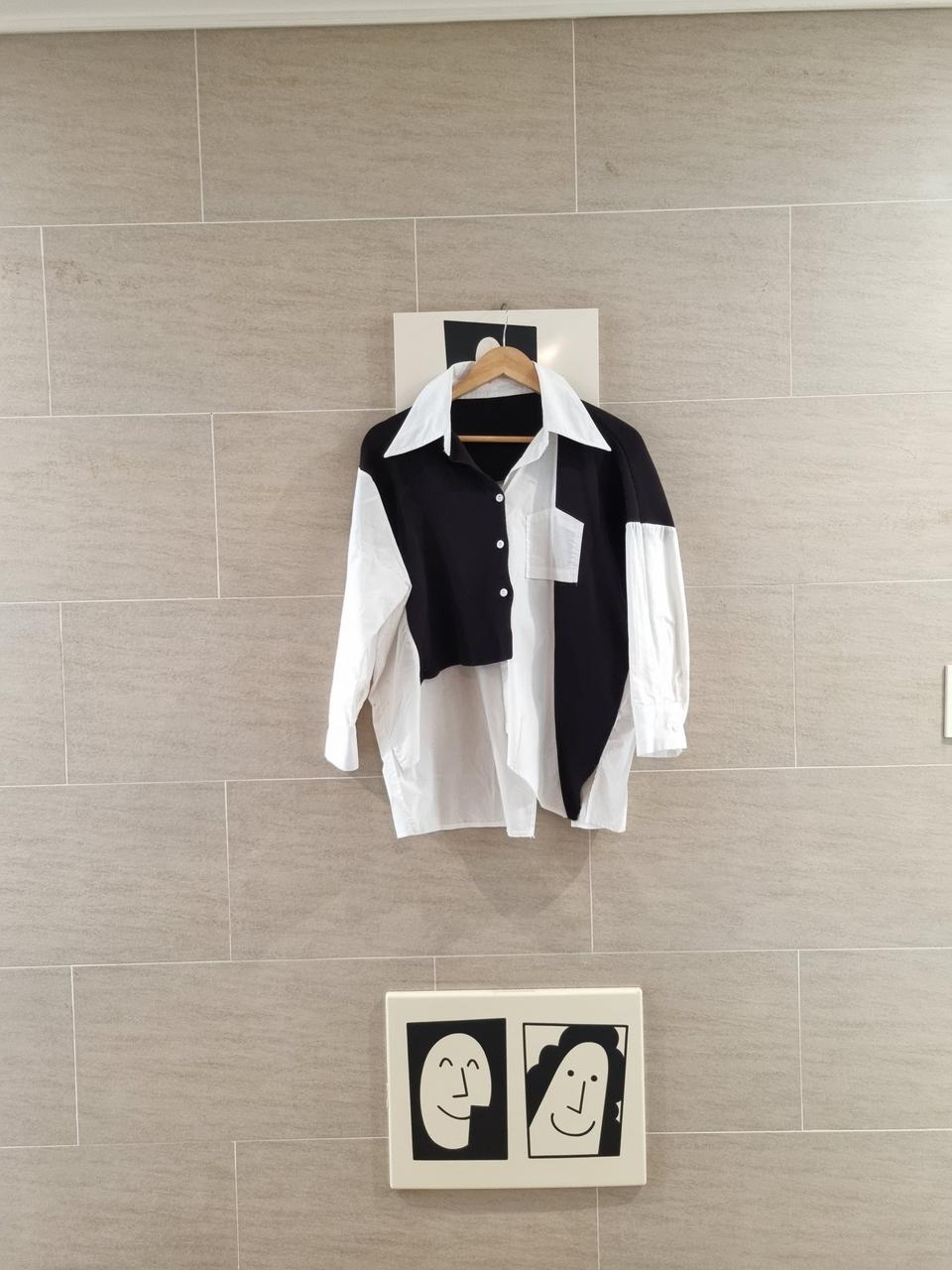 블랙화이트 언발셔츠블랏