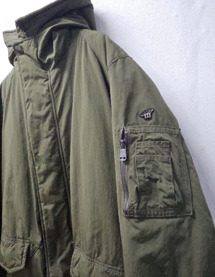 헤리코튼  카키색 후드 야상 패딩 점퍼 95