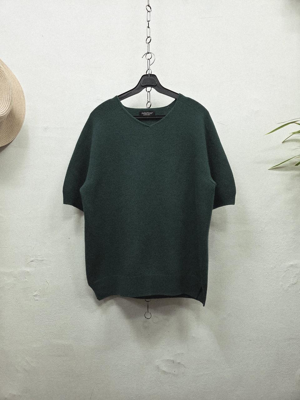 Inlayment홀가먼트(무봉제)캐시미어 울 반팔 니트55-77