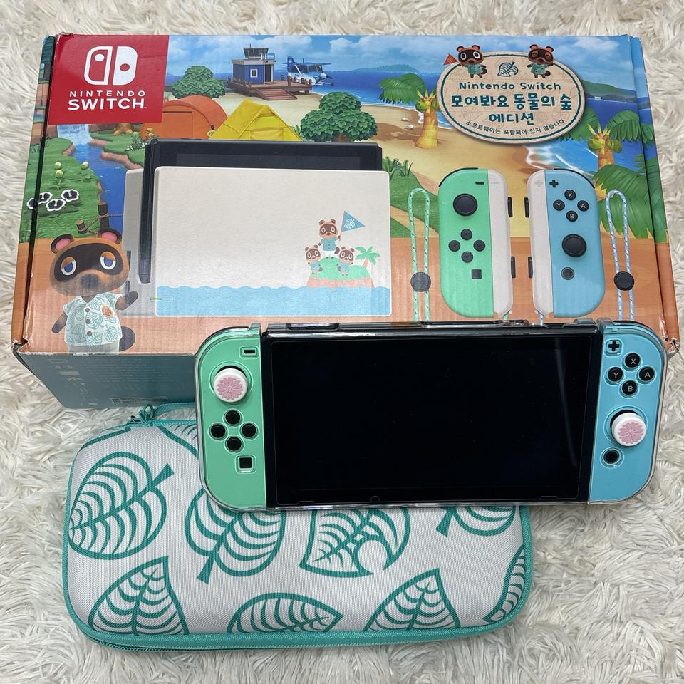 닌텐도 스위치 모여봐요 동물의 숲 에디션 배터리개선판+ 닌텐도 파우치
