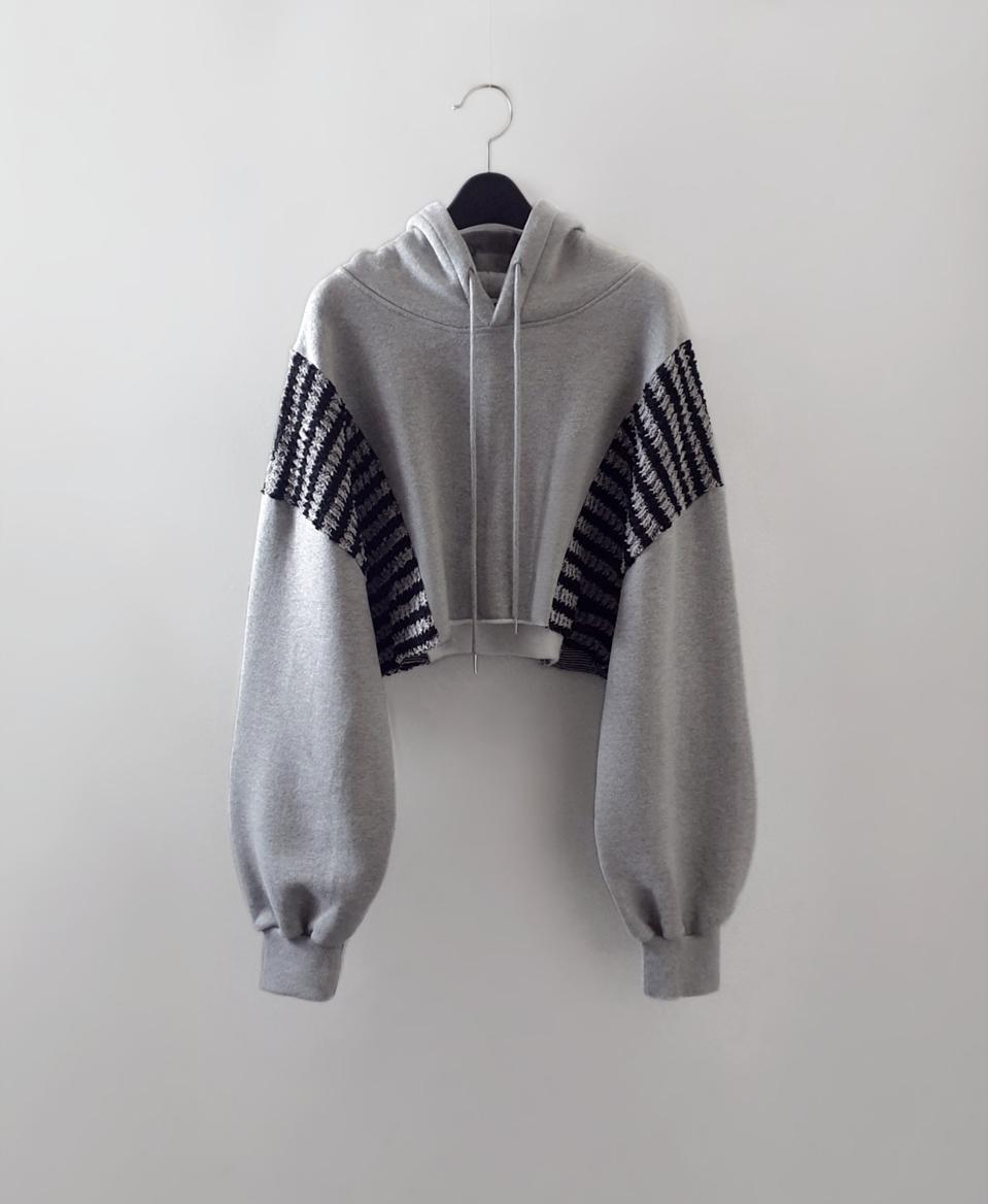 기모 트위드 후드 맨투맨 새상품