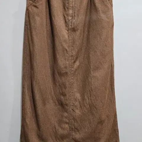 [ 1+1 ] CHARGE ) 브라운 청 롱 스커트 L