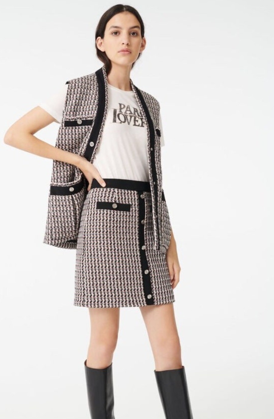 (새상품) 마쥬 트위드 베스트 36사이즈(국내55사이즈)