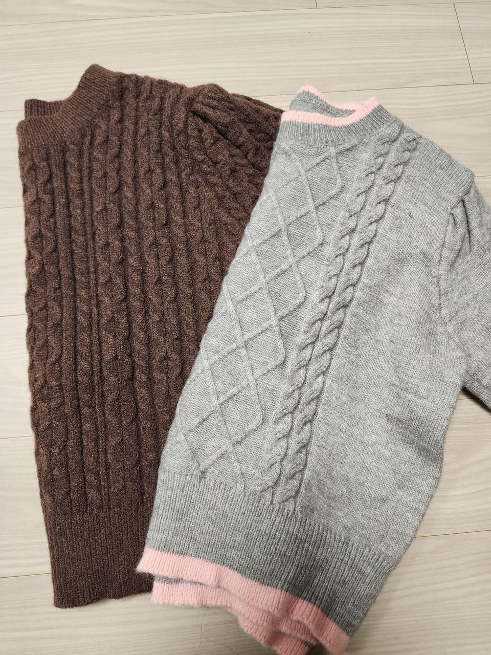 여성 겨울 반팔 니트티 2개