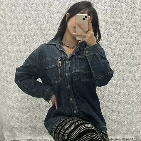 FUBU 클래식 올드스쿨 빈티지 데님 셔츠 95 C06440