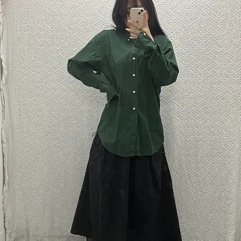 폴로 랄프로렌 올리브 클래식핏 자수로고 오버핏 셔츠 M C06463