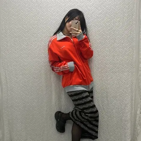 아디다스 희귀 베켄바우어 스칼렛 그레이 트랙탑 져지 110 C06446