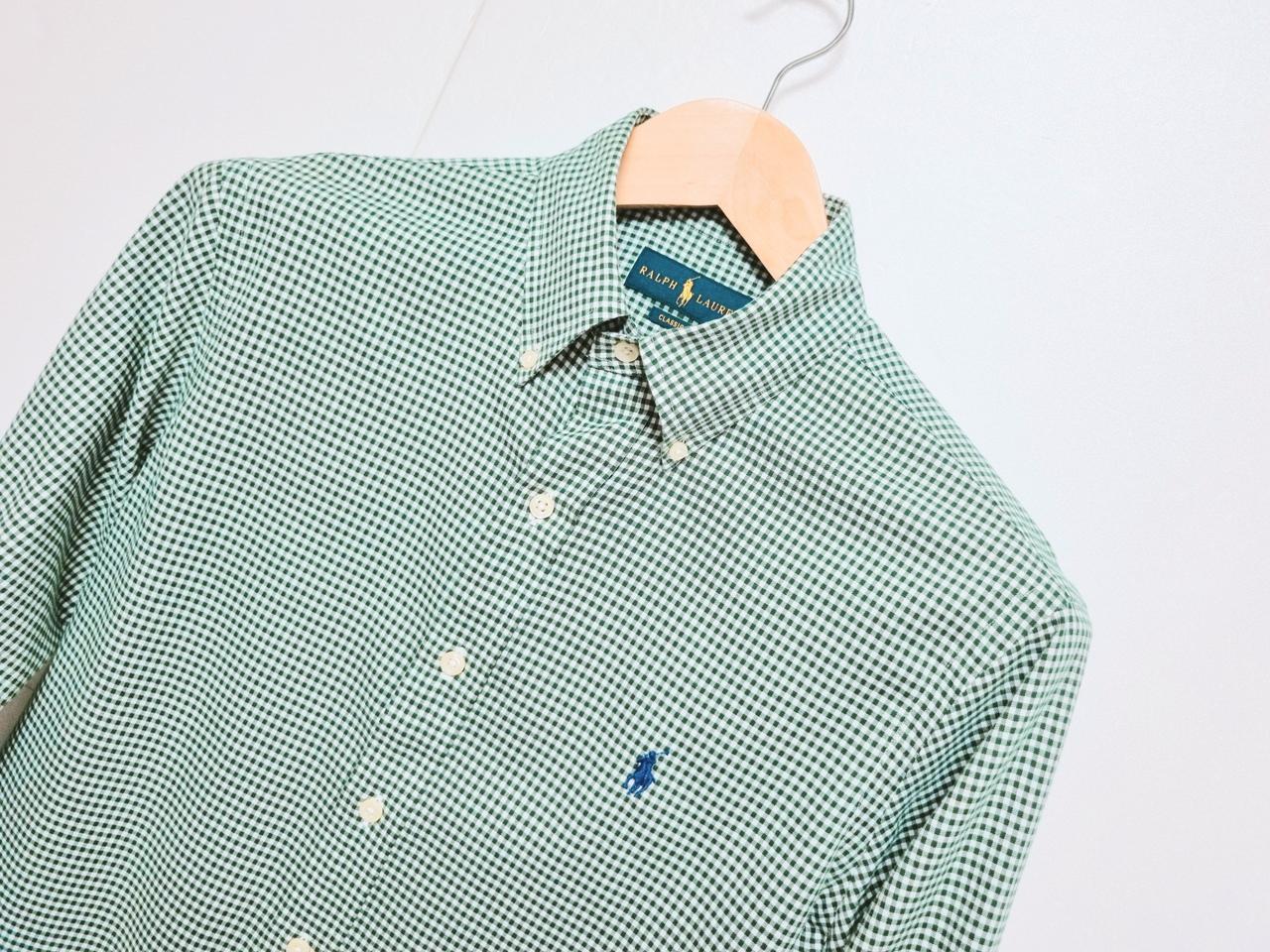 남성 폴로 랄프로렌 POLO 깅엄 긴팔 남방 셔츠