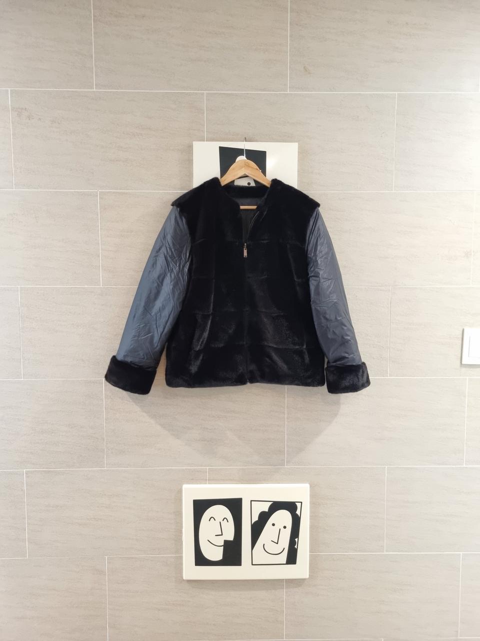 양면 블랙 퍼 자켓패딩