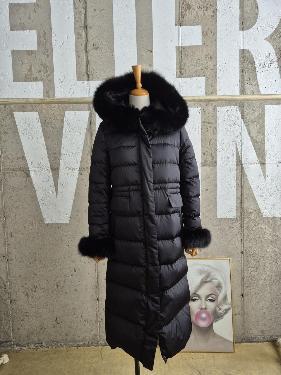 더엣지 폭스퍼후드 롱다운 패딩코트