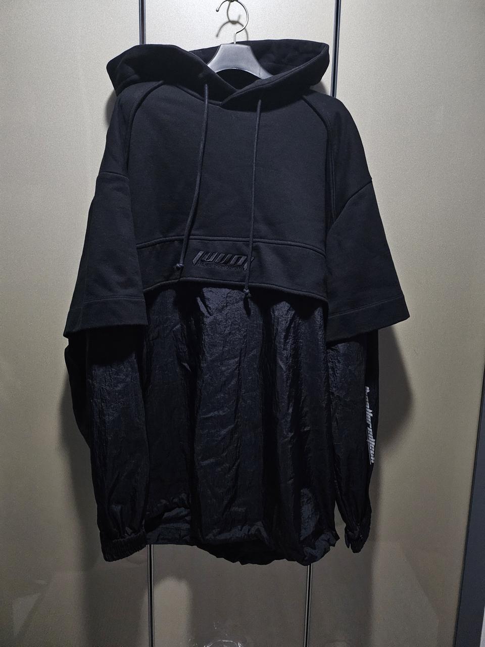준지 정품 나일론 배색 후드티 오버핏 S 실측참고 무료배송 상태좋음