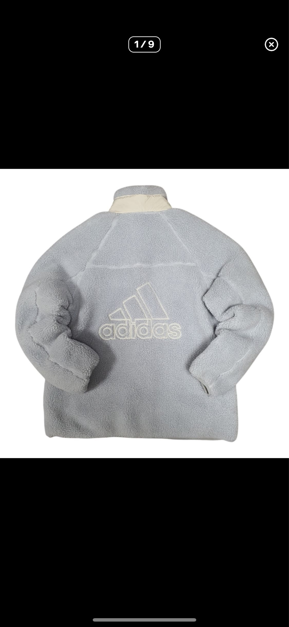 아디다스 리버시블 빅로고 뽀글이 쉐르파 집업