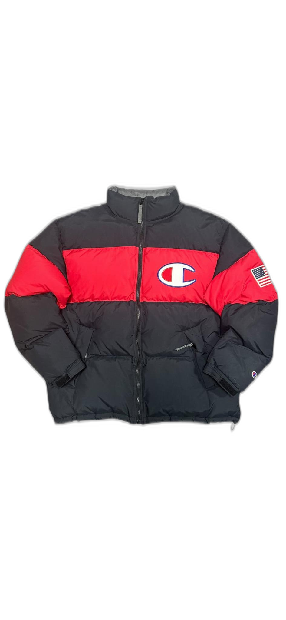 챔피온 빅로고 성조기 패딩