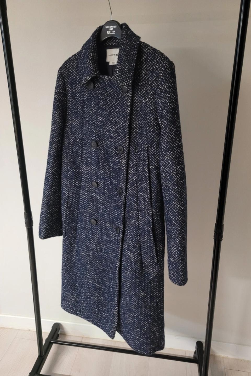 새상품) 라코스테 레귤러핏 더블버튼 울알파카 롱 코트36 (66)